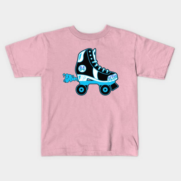 Retro Rollerskate Kids T-Shirt by Nicoart2077